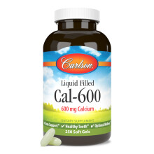 Carlson - Cal-600 600 mg kalsiumluusta tukee terveitδ hampaita ja optimaalista hyvinvointia 250 pehmeδδ geeliδ