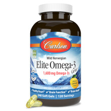 Carlson Elite Omega 3 Gems 1600mg Citronsmak 240 Softgels