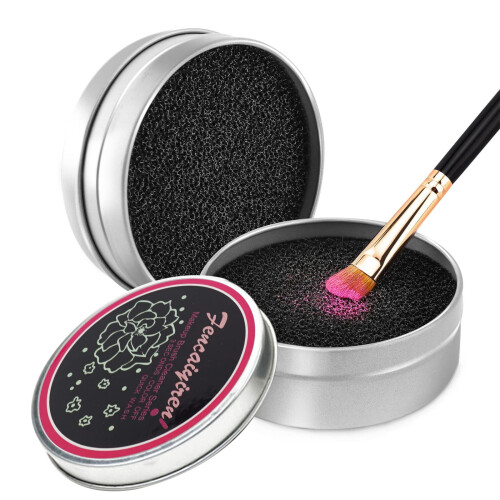 2 Pezzi Spugna Pulitrice, Pulisci Pennelli Trucco Occhi e Blush Rapidamente