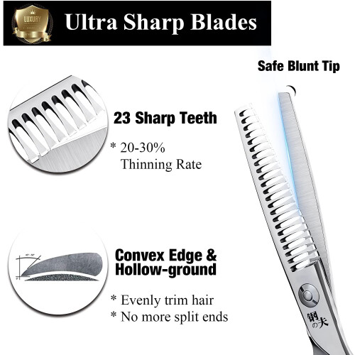 Tesoura de corte de cabelo para barbeiro profissional Tesoura afiada de desbaste/texturizao Tesoura de cabeleireiro de 6 polegadas para mulhere 1