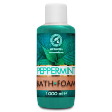 Bath Foam with Peppermint Essential Oil - 34 Fl Oz (1000ml) - Body Care - Good Sleep - Beauty - Bathing - Body Care - Wellness - Relax - Aromathe
