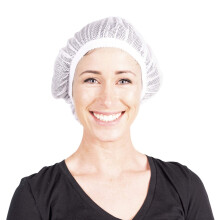 Jumbo-Mesh-Bonnet Nachtmütze für lockiges oder frizziges Haar, 2er-Pack mit Brillenetui (Weiß)