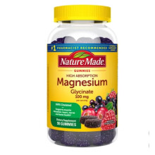Nature Made Hochabsorbierende Magnesiumglycinat Gummis - 100 mg pro Portion - Unterstützt Muskelentspannung - 90 Gummis