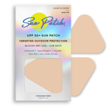 Sonnenpflaster, hypoallergen, Sonnenschutz, Wangen- oder Handpflaster, 100 % Silikon, LSF 50, UV-Schutz, wiederverwendbar, 1 Packung/4 Paar, Sunk