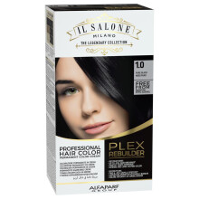 Il Salone Milano Plex Rebuilder Permanente Haarfrbecreme  1,0 Pure Black Professionelles Haarfrbeset fr einen natrlichen Glanz und Glanz  frei