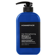 HommeFace 2-in-1 Haarstrkungsshampoo + Splung fr Mnner 16,9 Fl. Oz. - Haarverdickendes Kopfhaut-Peeling, das Volumen verleiht und fr weniger Haa