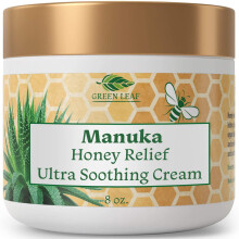 Green Leaf Naturals Manuka-Honig-Gesichtscreme 8 Unzen Aloe Vera mit Jojobal angereichert Krpercreme glutenfreie Feuchtigkeitscreme fr