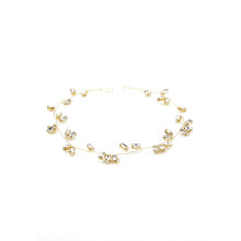 Kercisbeauty Bandeau en cristal de mariage pour cheveux de marie, couronne de vigne, accessoires pour cheveux de bal (or)