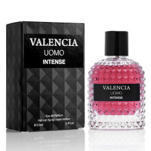 Valencia UOMO Intense for Men Eau De Parfum - Amber Fougere Fragrance Top Notes of Vanilla Bourbon Mid Tone of Lavandin Create Spicy & Woody Arom