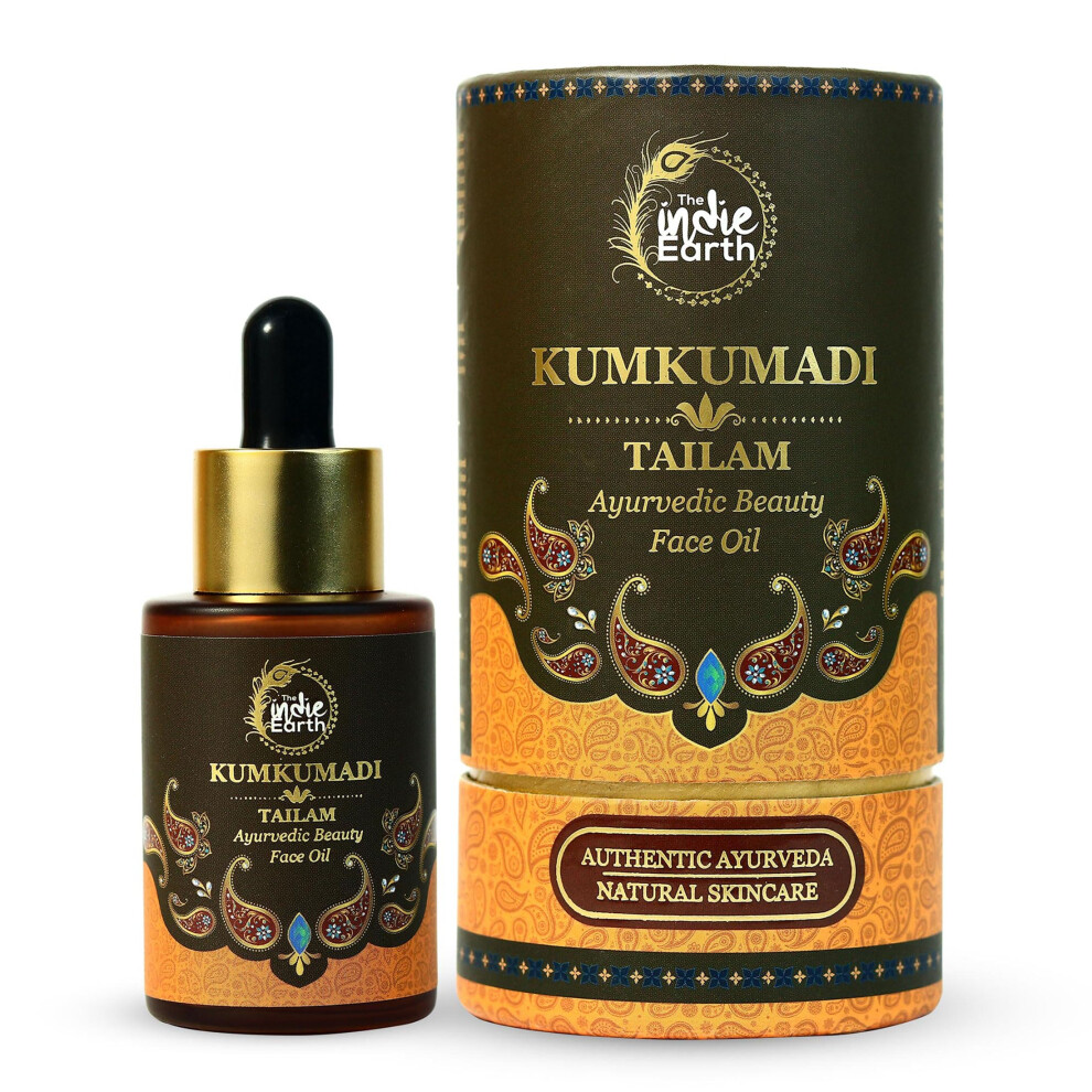 The Indie Earth Kumkumadi Tailam 30 Ml | An Ayurvedic Beauty Face Oil | Miraculous Beauty Night Serum For Brighter Glowing & Younger Looking Ski