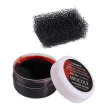 MEICOLY kvalitetsopdateret Halloween-koaguleret blod 30g/1,06 oz Fake Blood Gel med sort Stipplesvamp til SFX-srsnit Klovnevampyrfilm Cosplay Ma