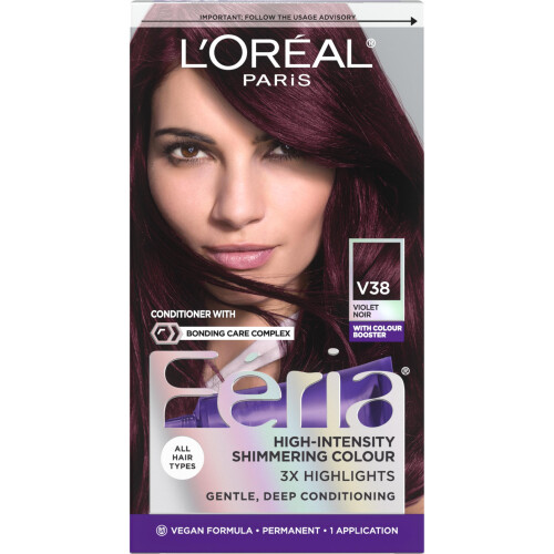 L’Oréal Paris L'Oreal Paris Feria Mehrdimensionaler, schimmernder, dauerhafter Haarfarbton V38 Violet Noir