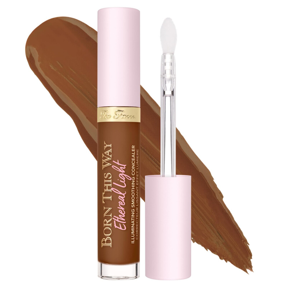 Too Faced Born This Way Ethereal Light Illuminating Smoothing Concealer | Hyaluronic Acid + Waterproof  0.17 Fl Oz  Milk Chocolate