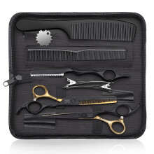 JASON Hair Cutting Scissors Kit - Professional 10 PCS Haircut Scissors Set with 6.5"""" Thinning/Texturizing Scissors Straight Shears for Men Wome