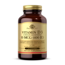 Solgar, Vitamin D3, 10 mcg (400 IE), 250 Softgels