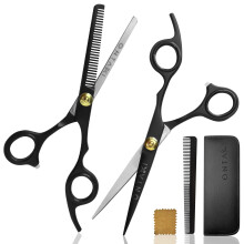 Ontaki 7 Hair Cutting & Thinning Shears Kit - Japanese Steel Professional Hair Scissors with Comb & Pouch - Razor Edge Barber Shears for Men & W