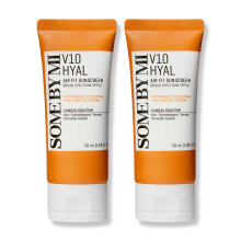SOME BY MI V10 Hyal Air Fit Sunscreen - Pack of 2 - Travel Size Korean Centella Sunscreen for Face with SPF 50 UV Protection - No White Cast  No