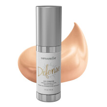 Mirabella Defense CC Creme Full Coverage Foundation med SPF 20 CC Cream Foundation med solcreme og hyaluronsyreoliekontrol med salicylsyre - let
