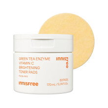 innisfree Green Tea Enzyme C-vitamiini Brightening Toner Pads Korean Face Toner Pads hehkua ja tummia kohtia varten