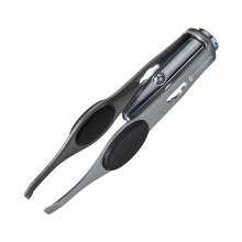 Tweezer Guru Pro Rozswietlajaca peseta do brwi dla kobiet i mezczyzn Profesjonalna skosna peseta ze stali nierdzewnej z oswietleniem LED Lustrzane et