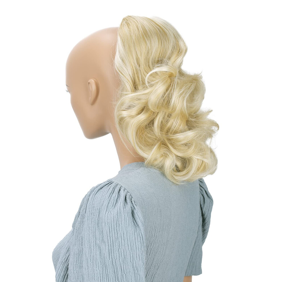 Caisha Unisex Light 12" Hair Piece Braid Ponytail Extension Voluminous Wavy Blonde Mix Ph221