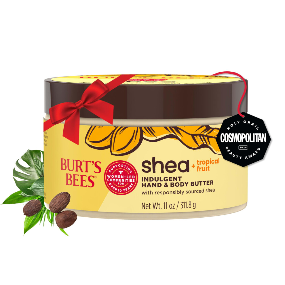Burt's Bees Shea + Tropical Fruit Indulgent Hand + Body Butter  Non-Greasy  Stocking Stuffers with Antioxidant & Vitamin Rich Formula  Non-Irrita-image-OPC-PHXSFGG-NEW