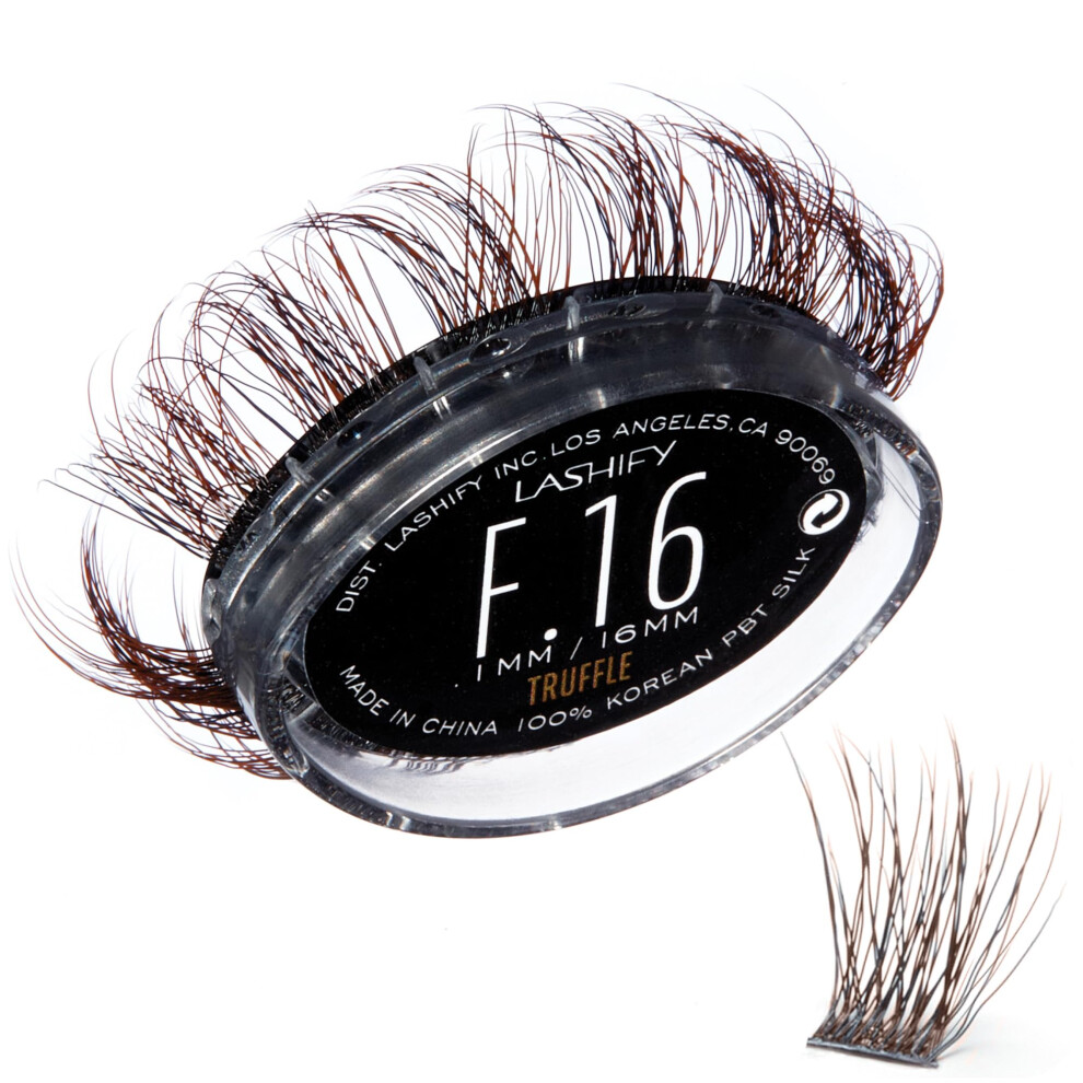 Lashify Fluffy 16Mm Gossamer Diy Eyelash Extensions Refill Truffle Color Easy False Lashes To Add Fullness And Dimension