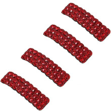 4 ps vermelho strass snap grampos de cabelo moda retangular grampos de cabelo brilhante luxo bb clipe presilhas acessrios de cabelo para menina