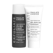Paula's Choice SKIN PERFECTING 8% AHA Gel & 2% BHA Liquid Travel Duo Ansiktsexfoliering fr pormaskar Stora porer Rynkor & fina linjer Ansiktsexf