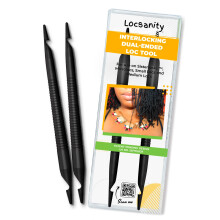 Locsanity Interlocking Tool för Locs - Dubbeländad Dreadlock Kroknål - Sisterlock Retightening Verktyg