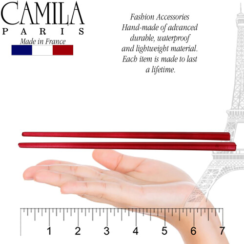 Camila Paris CP3178 Γαλλικά Στικ Χτενίσματος, Σετ 2 Κόκκινες, Χτένες για Κορίτσια 1