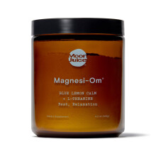 Moon Juice Magnesi-Om Blue Lemon Glas (30 Portionen) Gehirngesundheit & Ruhe Magnesiumpulver L-Theanin Regelmigkeit Glasflasche