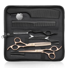 JASON Hair Cutting Scissors Kit - Professional 10 PCS Haircut Scissors Set with 6.7"""" Thinning/Texturizing Scissors Straight Shears for Men Wome