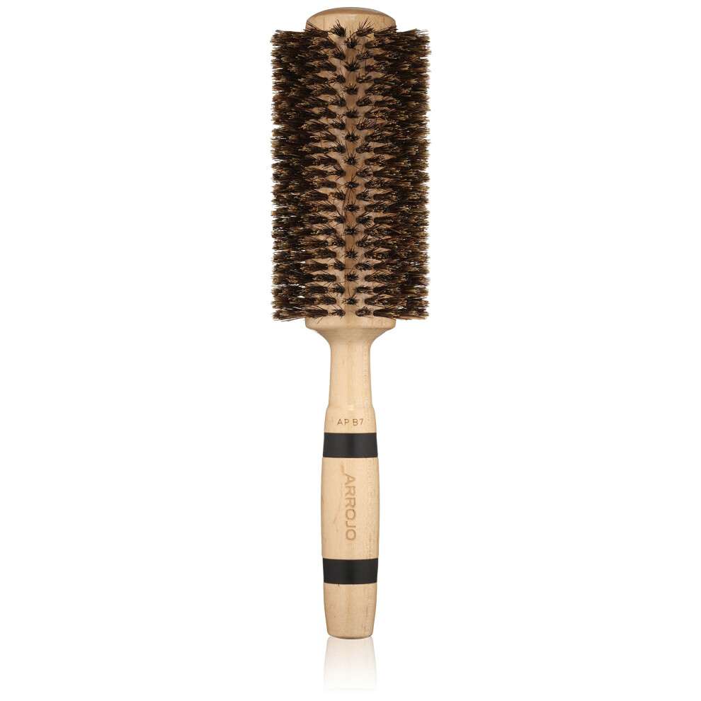 Arrojo Large Round Hair Brush - Large Round Brush For Blow Drying & Styling - Boar Bristle Hair Brush For Volume & Smoothness - Round Hair Brushe