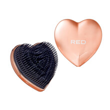 Red by Kiss Sweet Heart kartc na vlasy Kompaktn a prenosn Cestovn velikost Detangler ve tvaru srdce Dvoupatrov flexibiln tetinov kartc na zu