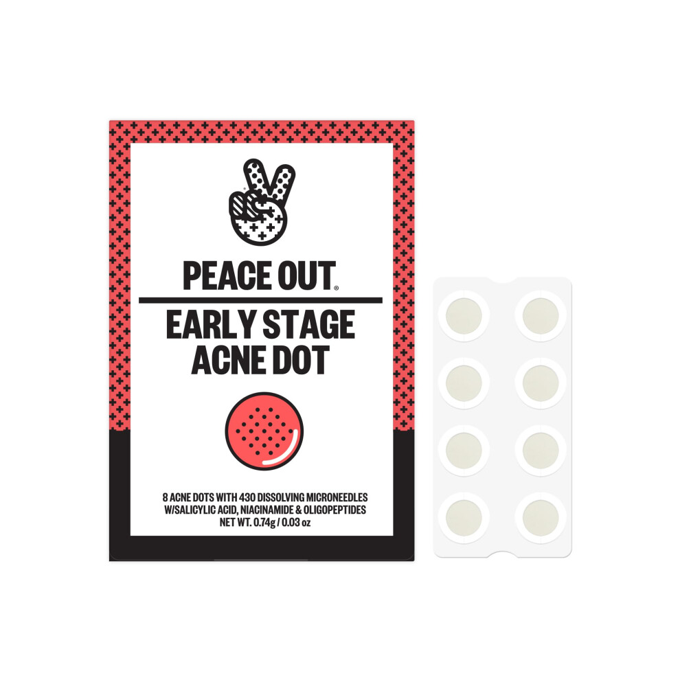 Peace Out Early Stage Acne Dots Acne-Fighting Pimple Patches Salicylic Acid Unclogs Pores And Targets Acne Blemishes (8 Acne Dots)