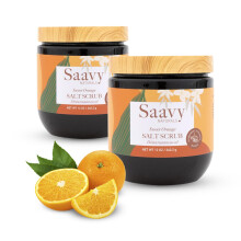 Saavy Naturals Pacote Esfoliante de Laranja Doce Revigorante Esfoliante de Sal com Aroma de Laranja Esfoliante Corporal Esfoliante Corporal Vegan