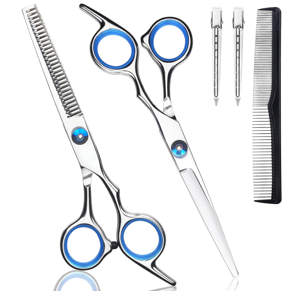 Yuqgaop Hair Cutting Scissors Set Professional Stainless Cutting Hair Scissors Barber Hair Cutting Scissors Thinning Shears Sharp Blades Hairdr