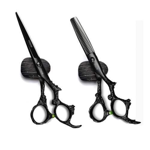 Black Dragon 6,0 polegadas Professional Dragon Handle 440C Salon Tesoura de corte de cabelo - Tesouras de desbaste para cabeleireiro - Perfeita p