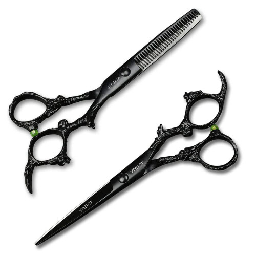 Black Dragon 6,0 polegadas Professional Dragon Handle 440C Salon Tesoura de corte de cabelo - Tesouras de desbaste para cabeleireiro - Perfeita p 2
