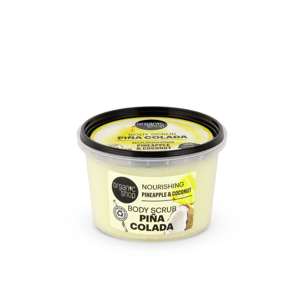 Organic Shop Coconut & Pineapple Nourishing & Exfoliating Body Scrub 100% Vegan & Organic Daily Exfoliant Detox & Moisturizer Body Face Ha