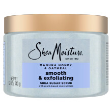 SheaMoisture Shea Sugar Body Scrub Manuka Honning Havregryn til glat og eksfolierende Glat og eksfolierende kropsscrub med 24 timers shea fugt n