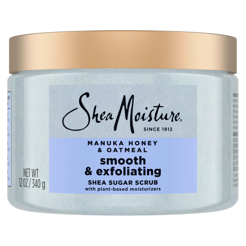 SheaMoisture Shea Sugar Body Scrub Manuka Honey Oatmeal for smooth & exfoliating Smooth and Exfoliating Body scrub with 24h shea moisture nutrien