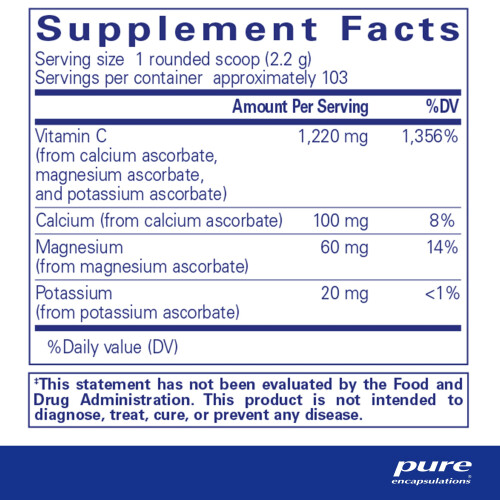 pure encapsulations Pure Encapsulations Ácido Ascórbico Bufferado en Polvo | Suplemento de Vitamina C | 8 Onzas 1
