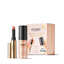 ICONIC LONDON Power Couple drkov sada | Obsahuje balzm na rty Melting Touch (Uundone) a Prep-Set-Glow (originl)