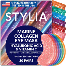 Under Eye Patches for Dark Circles and Puffy Eyes (30 Pairs) Marine Collagen Eye Mask for Puffiness with Vitamin C Hyaluronic Acid and Pearl E