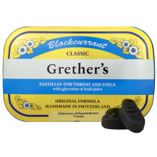 Grethers pastillen Klassiker Black Johanner natrlicher Mittel trockener Mundlinderung - beruhigender Hals und gesunde Stimme - lang anhaltende G