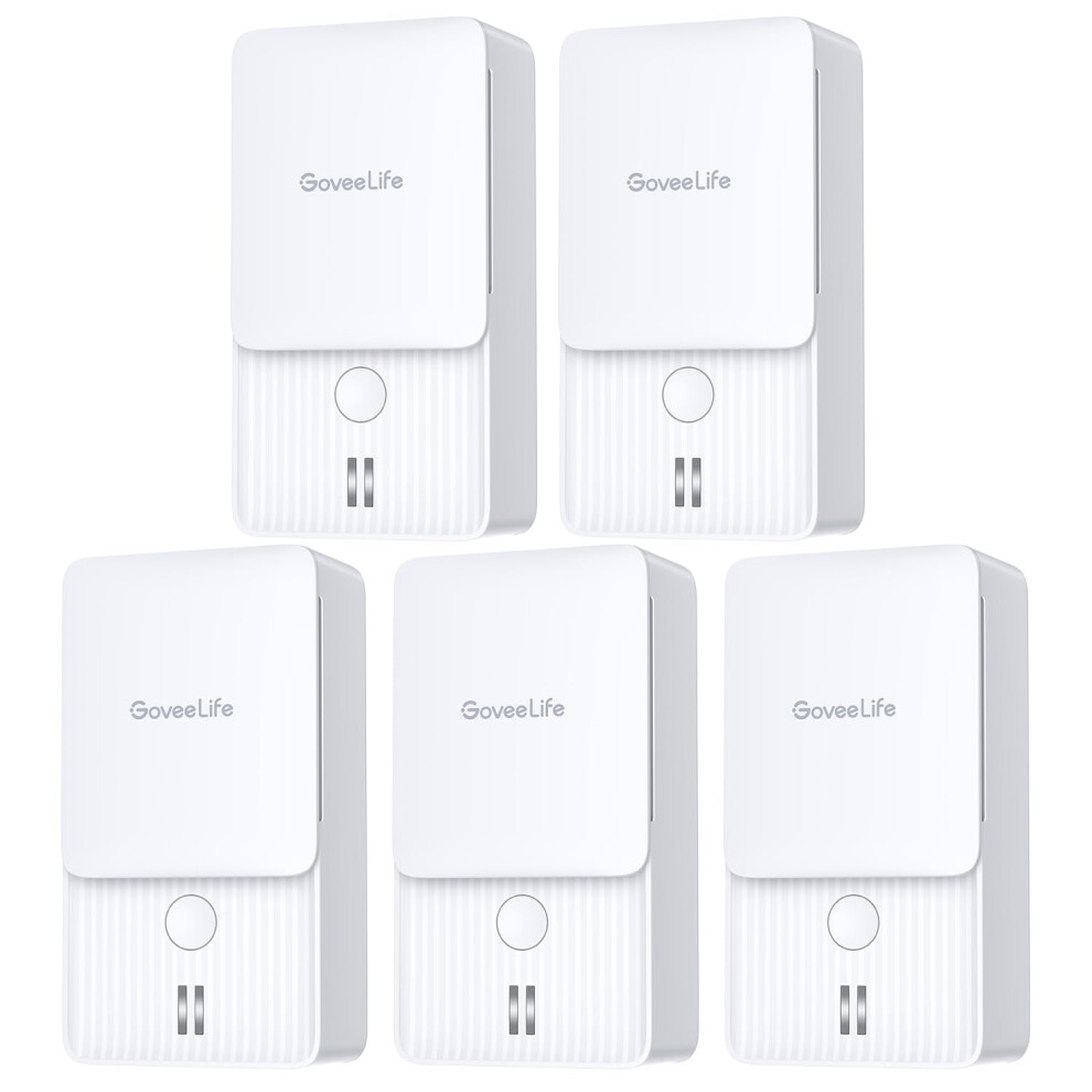 Goveelife Water Leak Detectors 5 Pack 100Db Adjustable Audio Alarm And Leak And Drip Alerts Detector For Home Bedrooms Basement Warehouse C 810127731752