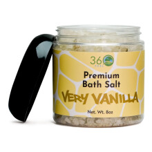 Sal de banho 360Feel Very Vanilla para desintoxicar e nutrir a pele - Esfoliante corporal totalmente natural e vegano - Banho de imerso para pel