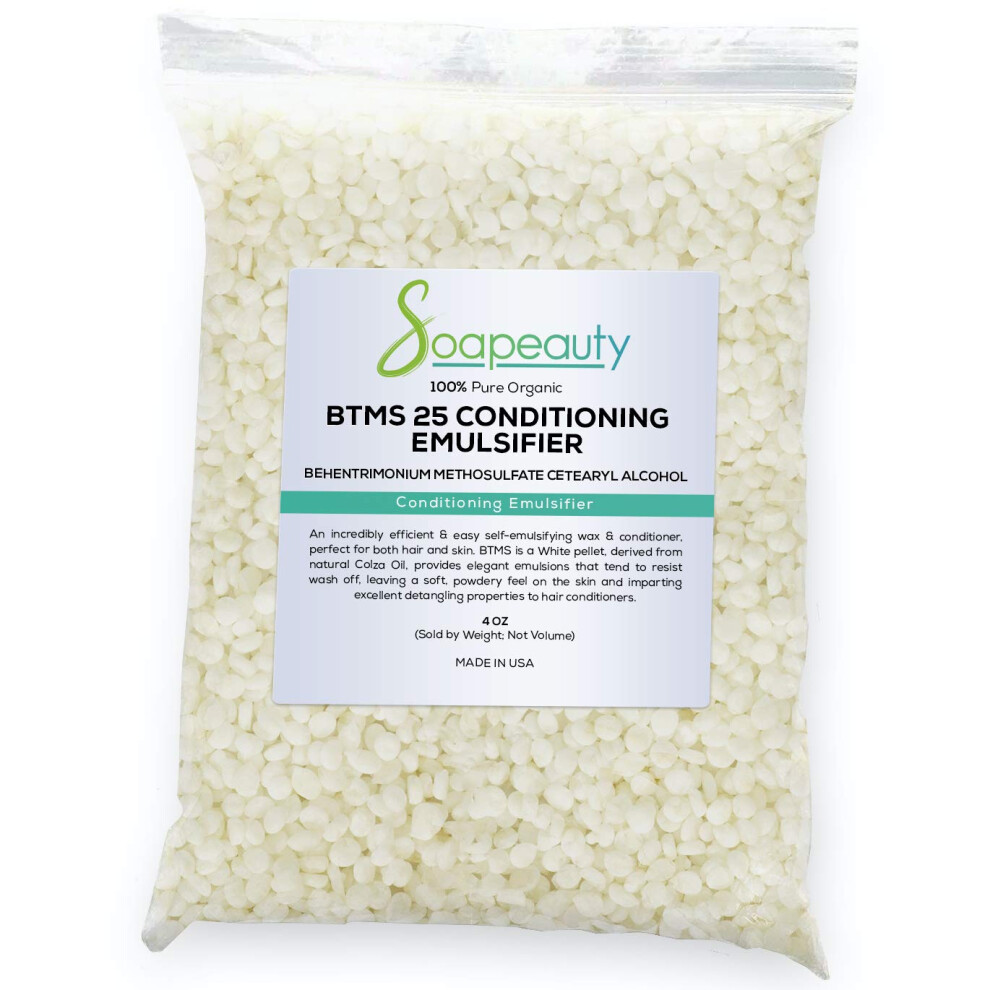 Soapeauty Btms 25% Behentrimonium Methosulfate Cetearyl Alcohol Emulsifying Conditioner | Sizes 8 Oz To 8 Lbs | (4 Oz)